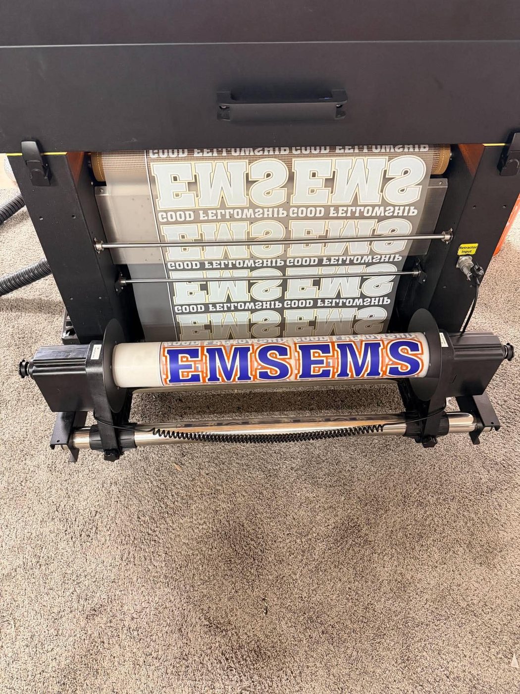 EMS artwork being produced on a transfer roll